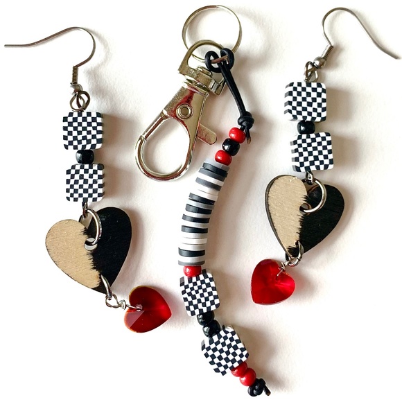 Keychain | Handmade Keychain | Beaded Keychain | Earrings | Handmade Earrings - Picture 1 of 16